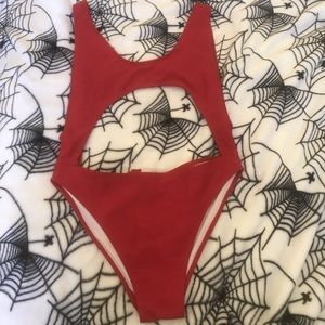 Red rave bodysuit